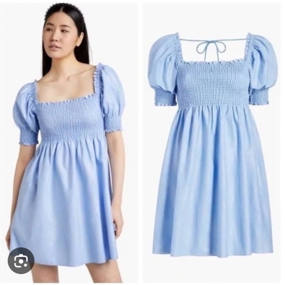 Hill House Womens XS Athena Nap Dress Carolina Light Blue Silver Sparkle NWOT